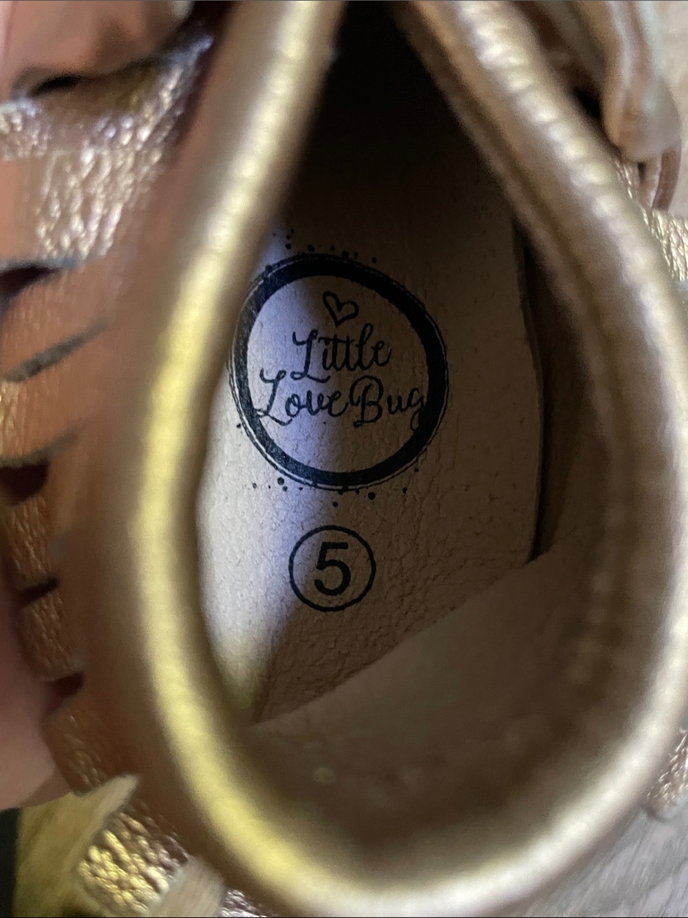 Baby Metallic Bronze Moccasin Slip-Ons with Fringe - Picture 2 of 6
